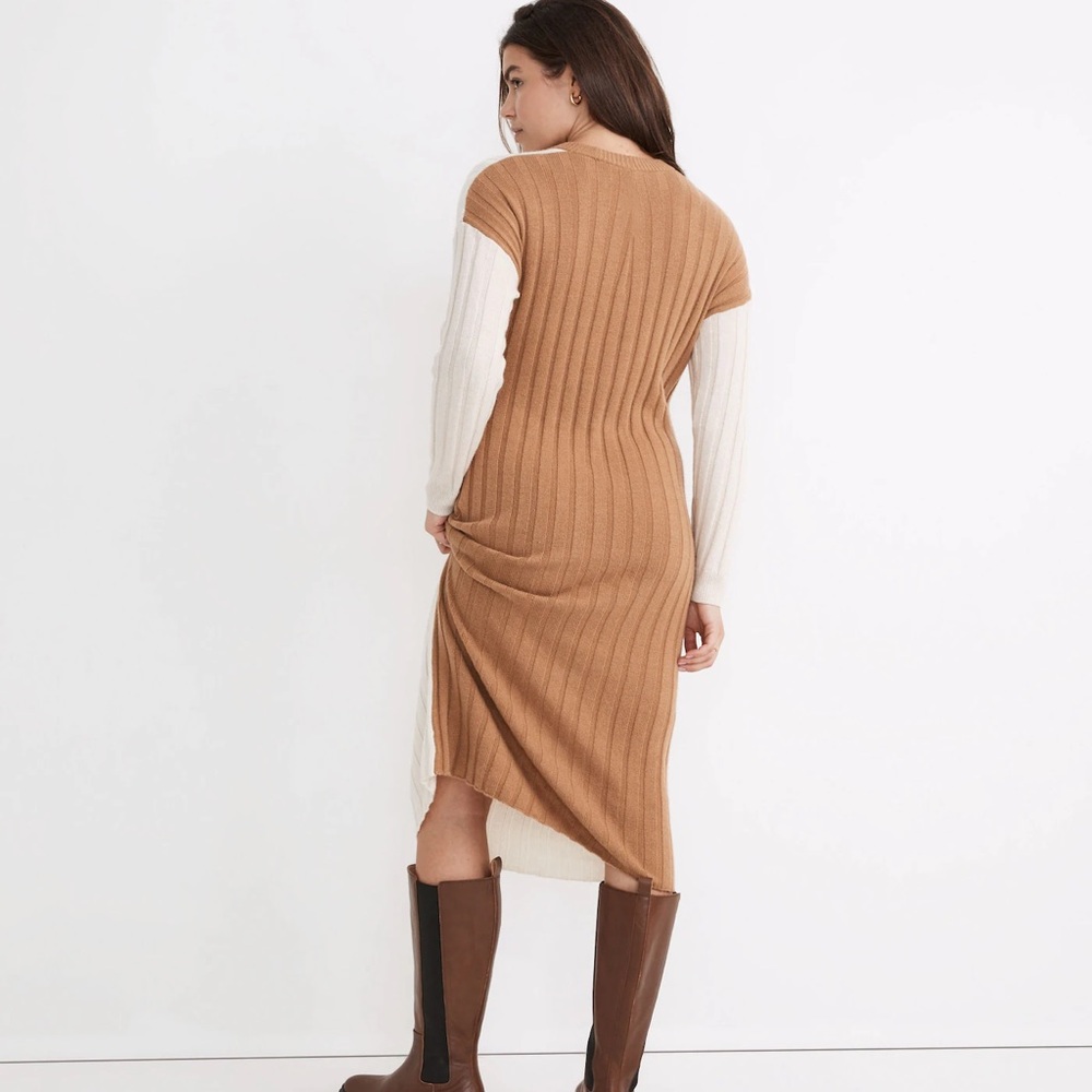 New Madewell (Re)sourced ribbed sweater dress - Picture 3 of 10